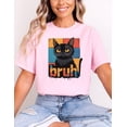 thumbnail image 4 of Bruh Cat Funny Meme T-Shirt with Grumpy Black Cat Face and Retro Sunset Background Perfect for Sarcastic Humor and Cat Lovers, 4 of 5