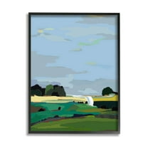 Stupell Industries Flowing Stream Rural Landscape Graphic Art Black Framed Art Print Wall Art, Design by Nikita Jariwala