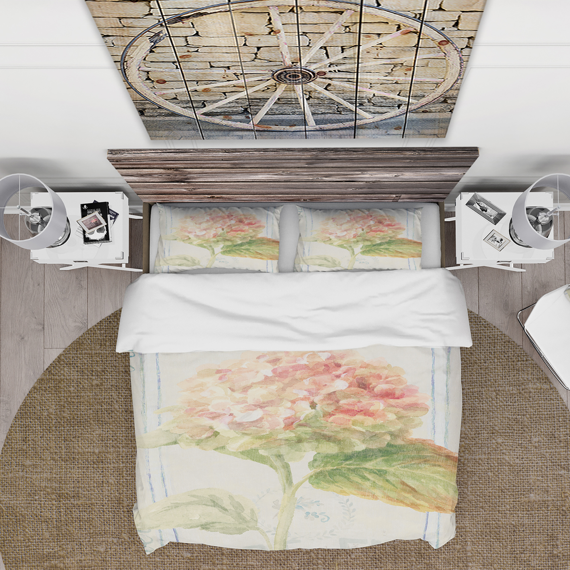 Designart 'Floursack Florals VIII' Cottage Duvet Cover Set