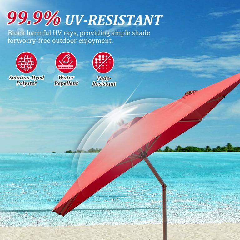 costco patio umbrella cover Seasons Sentry 10' Square Solar LED Cantilever Umbrella