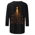 thumbnail image 5 of Xihbxyly Womens Tops Womens 3/4 Sleeve Tops Women's Tops Printed T-Shirt Round Blouse Vacation Workout Tops Casual Loose Lightweight Shirts Graphic Tees, 5 of 5