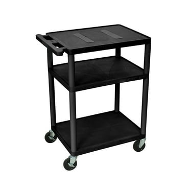 Offex OF-LE34-B Endura 34 Inches AV Cart 3 Flat Shelves - Black