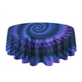 thumbnail image 5 of Blue Purple Tie Dye Mandala Pattern Round Tablecloth 60"x60",Wrinkle Wipeable Table Cloth for Kitchen Dining Room Picnic Patio Party, 5 of 6