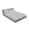 thumbnail image 2 of Ambesonne Tropical Fitted Sheet & Pillow Sham Set, Flip Flops and Starfishes, Queen, Multicolor, 2 of 2