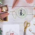 thumbnail image 6 of 3drose, Pretty Purple Floral and Stripes Monogram Initial L, Circle Porcelain Ornament, 6 of 7