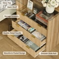 thumbnail image 5 of 31" LED Night Stand with Charging Station & 3 Drawers, Fluted Bedside Table with Glass Top and Open Shelf, Large Storage End Table for Bedroom, Office, Living Room, Oak, 5 of 7