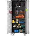 thumbnail image 7 of Metal Storage Cabinet with 360°Wheels and Drawers, 72"h x 31.5"l x 16.5"w Lockable Black Tool Cabinet with 4 Doors Lock-Adjustable Shelves, Utility Cabinet Ideal for Garage, Home, Office, 7 of 7