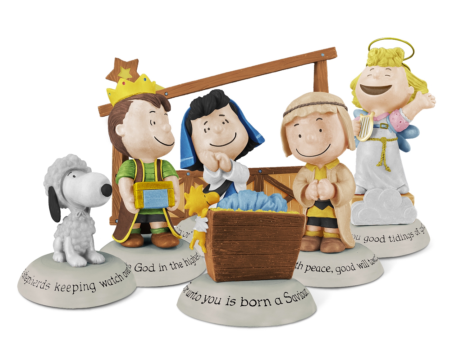 Hallmark Ornament 201418 Peanuts Nativity Collection 7 figurines