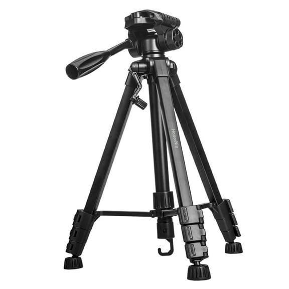 HonorNix Camera tripods, Compact Travel Camera Tripod, 22lbs Load Capacity 360-Degree Panorama Ball Head, Black