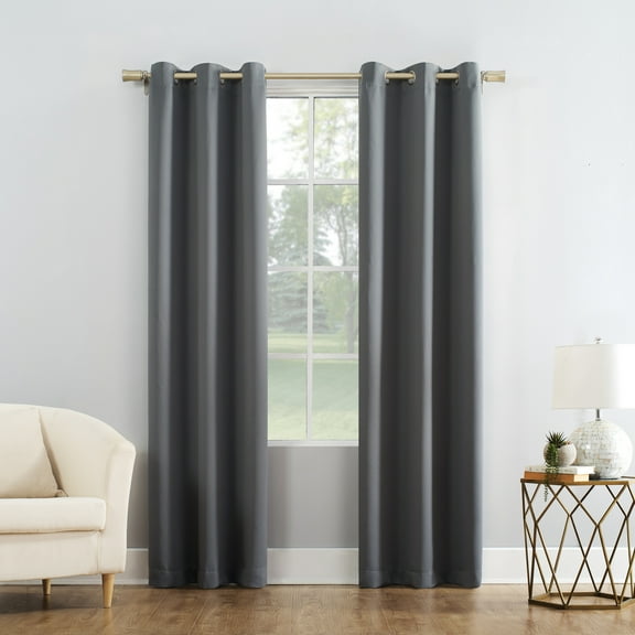 Mainstays Blackout Grommet Single Curtain Panel, 1 Panel, Gray, 40"W x 95"L