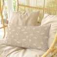 thumbnail image 4 of Beige Floral Pillow Covers, Linen Long Throw Pillow Case, Vintage Spring Botanical Flowers Holiday Pillow Protector Decorative Cushion Cover for Living Room/Bedroom 24" x 36", 4 of 8