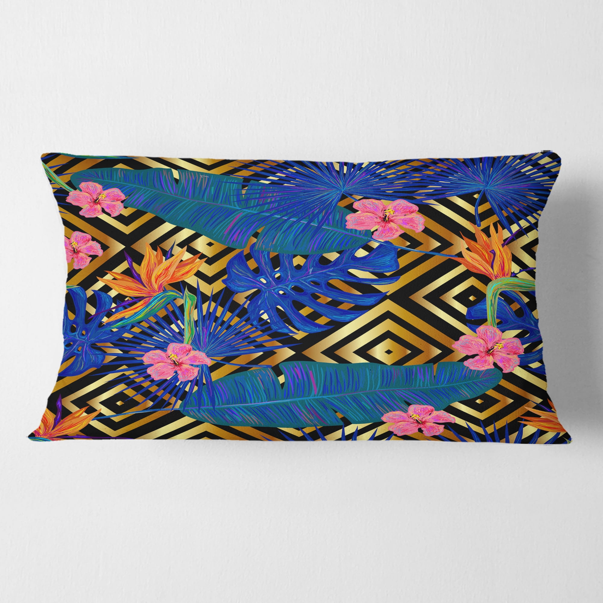 Designart Abstract Retro Design VI' Mid-Century Modern Throw Pillow - 12x20