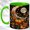 Green, variant on Moon Pumpkin Coffee Mug, Celestial Floral Mug, Ceramic 11 oz