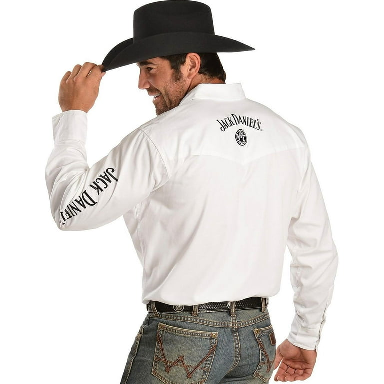 Jack Daniel's Embroidered Long Sleeve White Mens Button Down Shirt-Large - Walmart.com Jack Daniel's Embroidered Long Sleeve White Mens Button Down Shirt-Large - Walmart.com