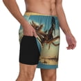 thumbnail image 2 of Kdxio Elephant On Dry Tree Print Men'S Swim Trunks With Compression Liner 7 Inch Inseam Quick Dry Swim Shorts, 2 of 7
