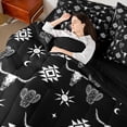 thumbnail image 4 of Feelyou Black Sheep Skeleton Bedding Comforter Set 7pcs for Men, Vintage Western Aztec Queen Bedding Sets, Hippie Bohemian Style Reversible Queen Sheet Sets, Luxury Bedroom Decor, 4 of 7