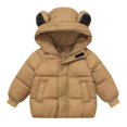thumbnail image 2 of Ccpelsie Boys' Puffer Jacket - Full Zip Up Hooded Winter Jacket Toddler Winter Jackets for Little/Big Boys(Coffee,5-6 Years), 2 of 4
