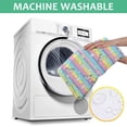 thumbnail image 6 of Colorful Striped Cartoon Unicorn Pattern Square Tablecloth,Waterproof Square Table Cover,Wipeable Spillproof Washable Table Cover for Home Kitchen Party Decor 60"x60"(152x152cm), 6 of 6