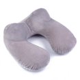 thumbnail image 2 of Almohada de viaje inflable, cojín de avión, almohada de viaje compacta y terciopelo (gris), 2 of 6