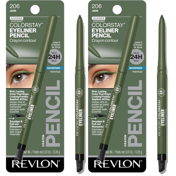 Delineador en Lápiz Waterproof REVLON ColorStay 206 Jade Paquete de 2