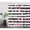 thumbnail image 4 of Black and White Striped Shower Curtain for Bathroom Modern Abstract Stripe and Pink Heart Aesthetic Shower Curtain with 12 Hooks Valentine''s Day Bathroom Curtains Shower Set 72x72 Inch, 4 of 4