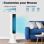 40 Evaporative Air Cooler Portable Tower Cooling Fan PRO CHOICE Oscillating Swamp Cooler, White