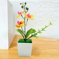 thumbnail image 3 of Artificial Orchid Flowers with Vase, Fake Orchid Arrangement Potted Silk Phalaenopsis Flower Arrangement for Home Table Party Decor, 3 of 8