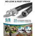 thumbnail image 3 of YILOSF-Garden Hose, Lightweight, Ultra Flexible, Durable, Kink-Free Water Hose with Valve - Made of TPU, Drinking Water Safe Material, Non-Shrinking, Easy to Store, All-Weather, Black (25 FT), 3 of 4