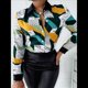 thumbnail image 5 of Blusas para Mujer, con Botones, Estilo Informal, de Negocios, de Larga, Elegantes y Sexys. Impresión Verde XL, 5 of 6