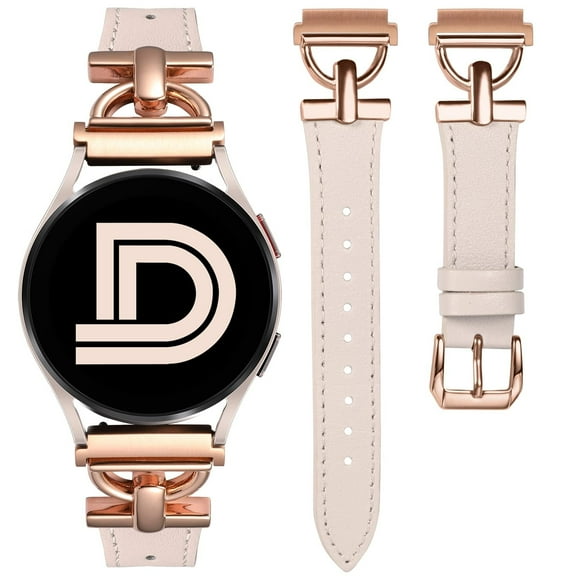 Wearlizer Leather Band Compatible with Samsung Galaxy Watch 7/FE/6/5/4 Active 2 40mm 44mm/Watch 6 Classic 43mm 47mm/Watch 5 Pro 45mm/Watch 4 Classic 42mm 46mm/Watch 3 41mm, D-Shape Buckle 20mm Watch Band