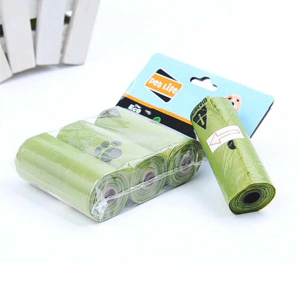 3 Rolls Pet Dog Poop Bags Biodegradable Disposable Toilet Garbage Bag