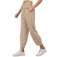 thumbnail image 2 of Asklazy Womens Loose Wide Leg Pants Casual Elastic Waisted Casual Pants with Pockets, 2 of 13