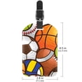 thumbnail image 6 of Square 2Pack PU Leather Sport Ball Cruise Luggage Tag with Privacy Cover and Name ID Tag for Travel Handbags Backpacks Luggage Tags, 6 of 6
