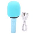 thumbnail image 1 of Wireless Bluetooth Microphone HiFi One Piece Portable Handheld Mic Speaker with 5 Ambient Light Modes for Home Kid Adult Sky Blue, 1 of 14