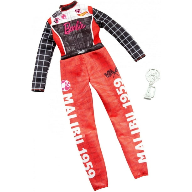 Barbie Clothes Career Outfit For Barbie Doll, Racecar Driver Jumpsuit With Trophy - Walmart.com