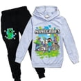 thumbnail image 1 of Minecraft Conjunto de chándal para niños, sudadera con capucha y pantalones deportivos para niños y niñas, 1 of 2