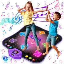 Dance Mat,Light up Dance Pad Game Toys with Light-up 8-Button Wireless Bluetooth, Music Dance with 5 Game Modes, Birthday Toys Gifts for 3 4 5 6 7 8 9 10  Year Old Girls