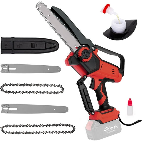 Mini Cordless Chainsaw for Milwaukee M18 Battery,6 Inch & 8 Inch Electric Battery Powered Brushless Chainsaw,400W Auto Oiler Hand Saw for Wood Cutting Tree Trimming(Only Tool)