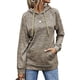 thumbnail image 1 of Sudadera con capucha de manga larga para mujer, informal, cómoda, con bolsillo, para ir de compras en casa, color caqui L, 1 of 3