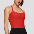 thumbnail image 6 of Stamzod Workout Tank Tops for Women Tight Racerback Scoop Neck Athletic Yoga Shirts with Built In Bra Red M, 6 of 6