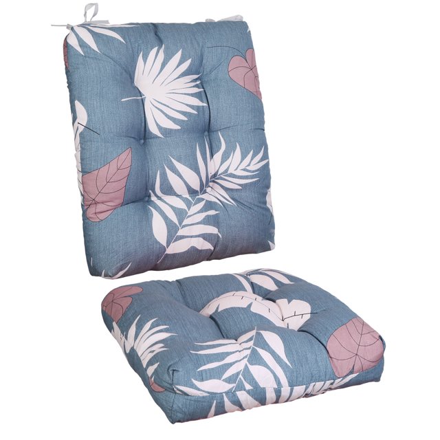 Cojín para silla mecedora, 2 piezas, juegos de asiento trasero con lazos antideslizantes, relleno de fibra de poliéster, cómodos cojines y almohadillas para interior, hogar, oficina, coche