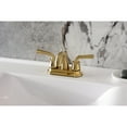 thumbnail image 2 of Kingston Brass KB5617RXL Double-Handle 3-Hole Deck Mount 4-Inch Centerset Bathroom Faucet with Pop-Up Drain in Brushed Brass, 2 of 7