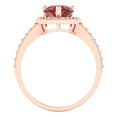 thumbnail image 4 of 2.36 ct Pear Cut Natural Garnet with Simulated Diamond Halo Accents 14K Rose Gold Womens Engagement Ring, 4 of 5
