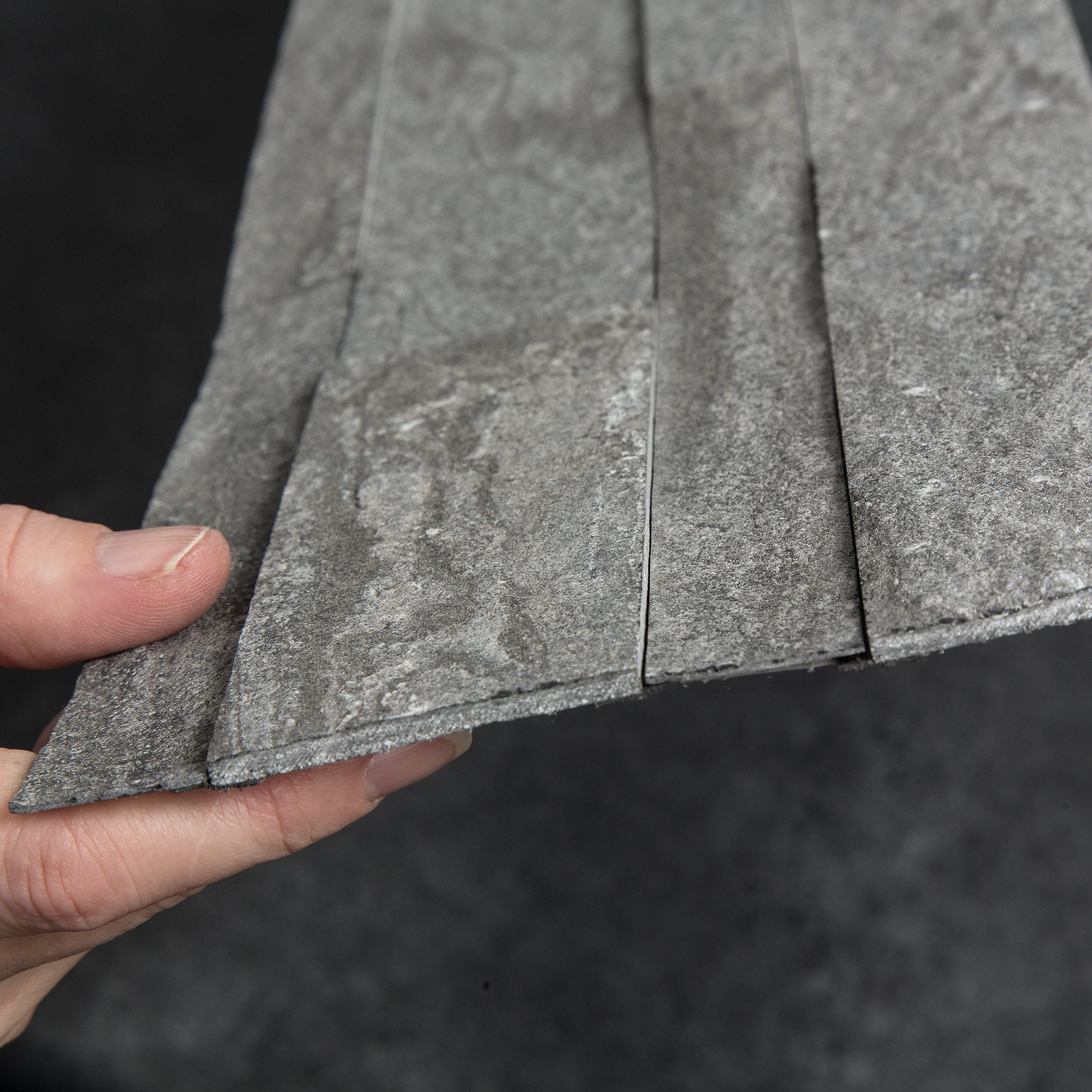 Aspect Peel and Stick Raised Stone Overlay Kitchen Backsplash - Raised Titanium (15 Sq Ft Kit)