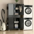 thumbnail image 3 of SUPEER 71" Metal Storage Cabinets with Wheels and Pegboards, Industrial Cabinet with 2 Drawers and 2 Adjustable Shelves,, Assembly Required, 3 of 7