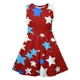 thumbnail image 4 of Cethrio Kids Girls Casual Dresses, Sleeveless Party Dancewear A-Line Summer Dresses Red Size 5-6 T, 4 of 5