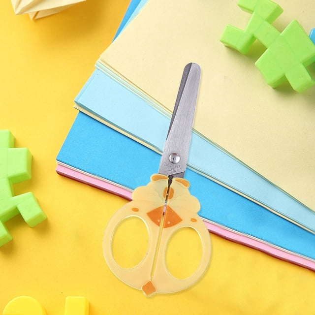 Oleegame 1PC Tomato Slicer And Lemon Slicer Scissors For Kids Blunt Scissors Small School Student Craft Scissors Sharp Stainless Cute Animal Shapes