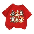 thumbnail image 4 of Kiijoy Little Girls Graphic Tee Cartoon Cat Print Short Sleeve T-Shirt for Kids, Sizes 4-6, 4 of 4