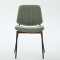 thumbnail image 2 of Dining Chairs Set of 2 Mid Century Modern Retro Linen Chair with Walnut Bentwood Back Upholstered Seat Metal Legs Adjustable Foot for Kitchen Dining Room Chairs(Olive Green Linen), 2 of 9