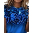 thumbnail image 3 of Gvmfive Womens Short Sleeve Round Neck Floral T-shirt, 3 of 4